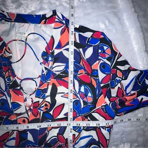 J.Crew Lace-up printed dress 3/4 sleeves size M - Picture 4 of 7